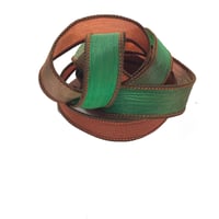 Image 2 of 1PC ORANGE GROVE 42" hand dyed wrist wrap bracelet silk ribbon//Yoga wrist wrap bracelet ribbon