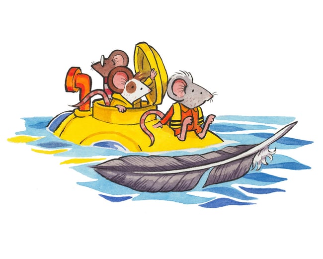 Mermouse Mystery original art: Pedro Finds Inspiration