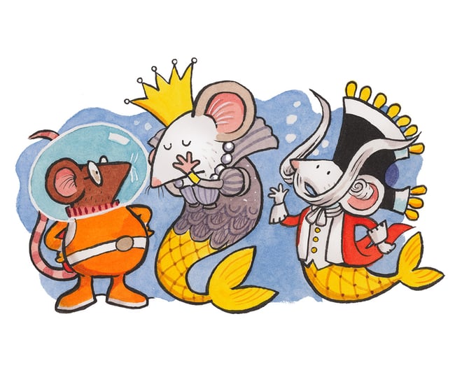 Mermouse Mystery original art: Queen's Distress