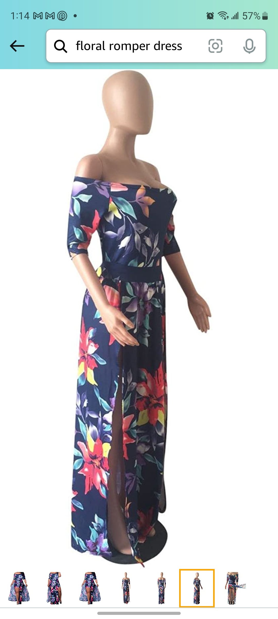 Image of Medium Blueish Floral Romper