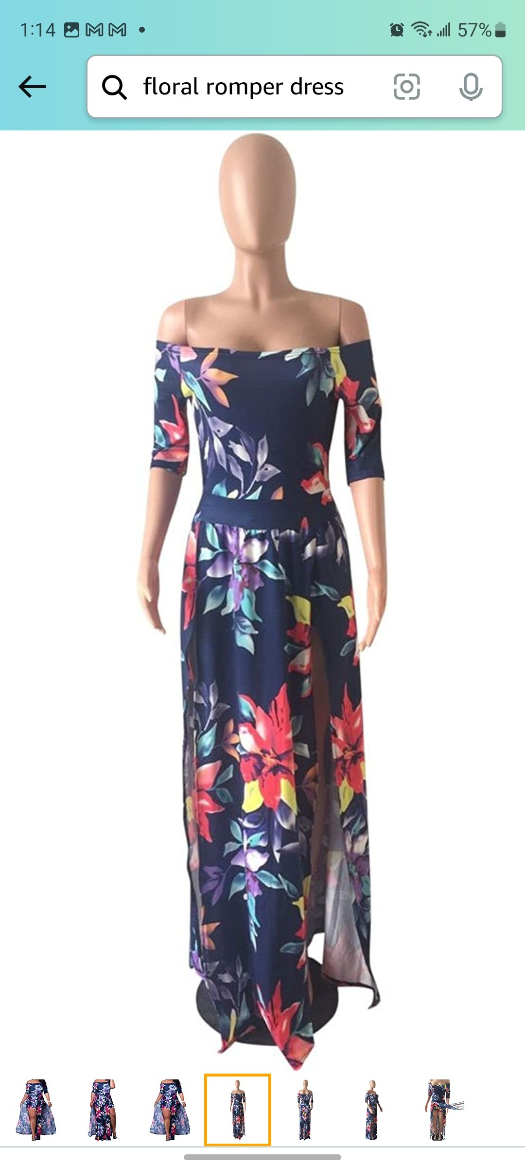 Image of Medium Blueish Floral Romper