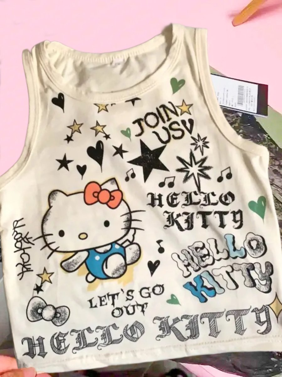 Hello Kitty Graffiti Top | PEACHY WIXX