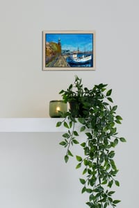 Image 3 of Stockholm's docks | Miniature oil painting | 7x5''