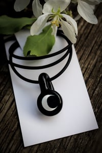 Image 1 of Crescent Moon Glass Necklace Pendant