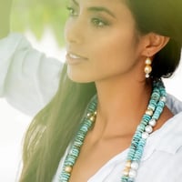 Image 4 of Double Golden South Sea Pearl Earrings 