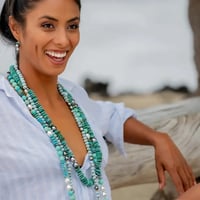 Image 4 of Tahitian Pearl & Green Turquoise Helix 