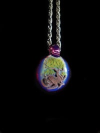 Image 1 of Bonsai tree pendant backed in stargazer.