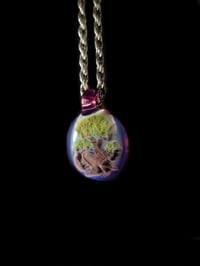 Image 3 of Bonsai tree pendant backed in stargazer.