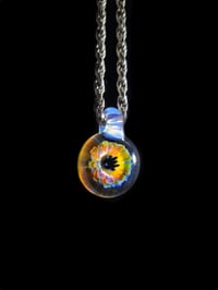 Image 1 of Psychedelic flower pendant with opaline loop..