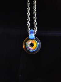 Image 2 of Psychedelic flower pendant with opaline loop..