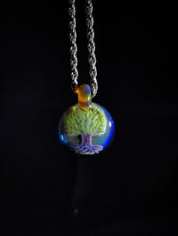 Image 2 of Realism tree pendant backed in green x.