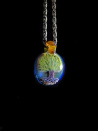 Image 3 of Realism tree pendant backed in green x.