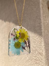 Image 3 of Long Statement Necklace. Handmade With Real Flowers.