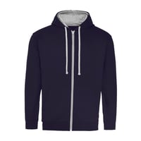 ADULTS Varsity Zipped Hoodie Navy/Heather