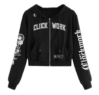 Image 1 of Women Zip Up Crop Hoodie