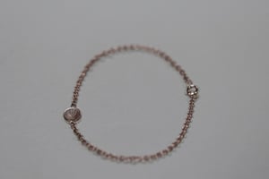 Image of 9ct rose gold botanic Lavender engraved Disc bracelet