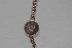 Image of 9ct rose gold botanic Lavender engraved Disc bracelet