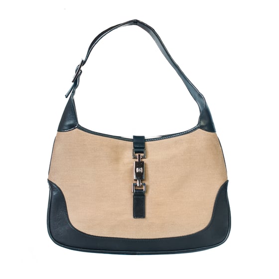 Image of Gucci Jackie Beige Canvas Leather Shoulder bag 