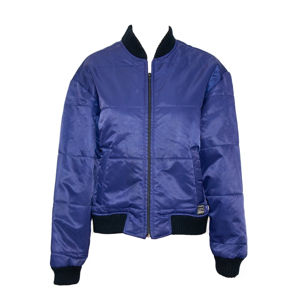 Image of Versace Jeans Couture Purple Spellout Bomber Jacket