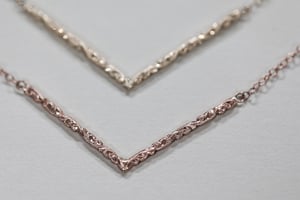 Image of Floral carved chevron necklace ( made in silver or 9ct gold )