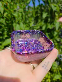 Image 2 of Square Trinket Dish - Clear Pink