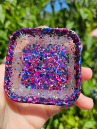Image 3 of Square Trinket Dish - Clear Pink