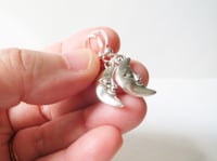 Image 3 of Silver Man in the Moon Charm Earrings