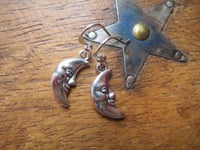 Image 2 of Silver Man in the Moon Charm Earrings