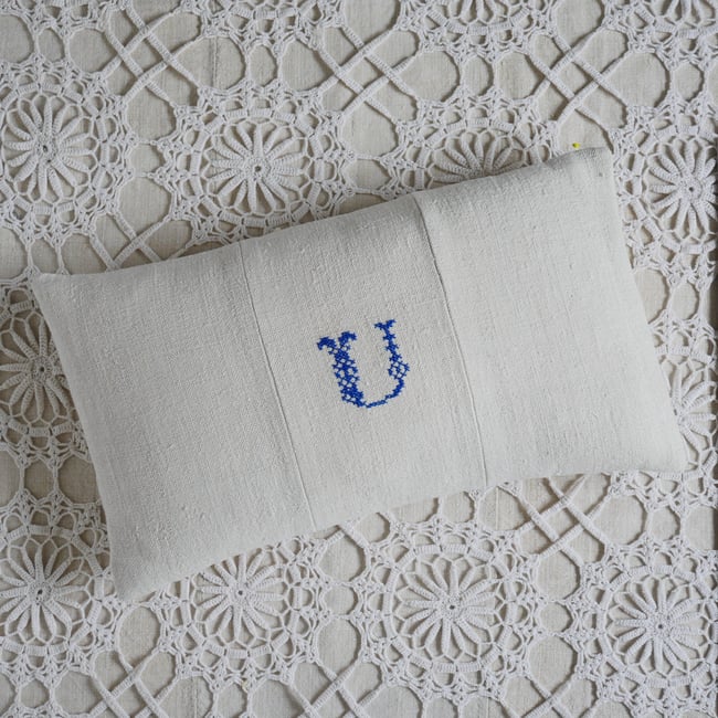 Monogram Cushion - Blue U