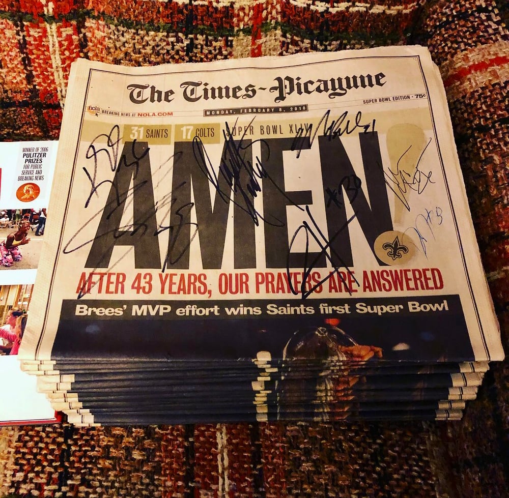 [SIGNED] Sean Payton -Times Picayune Newspaper