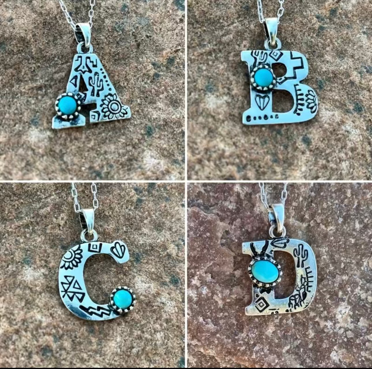 Image of Western flair initial necklaces