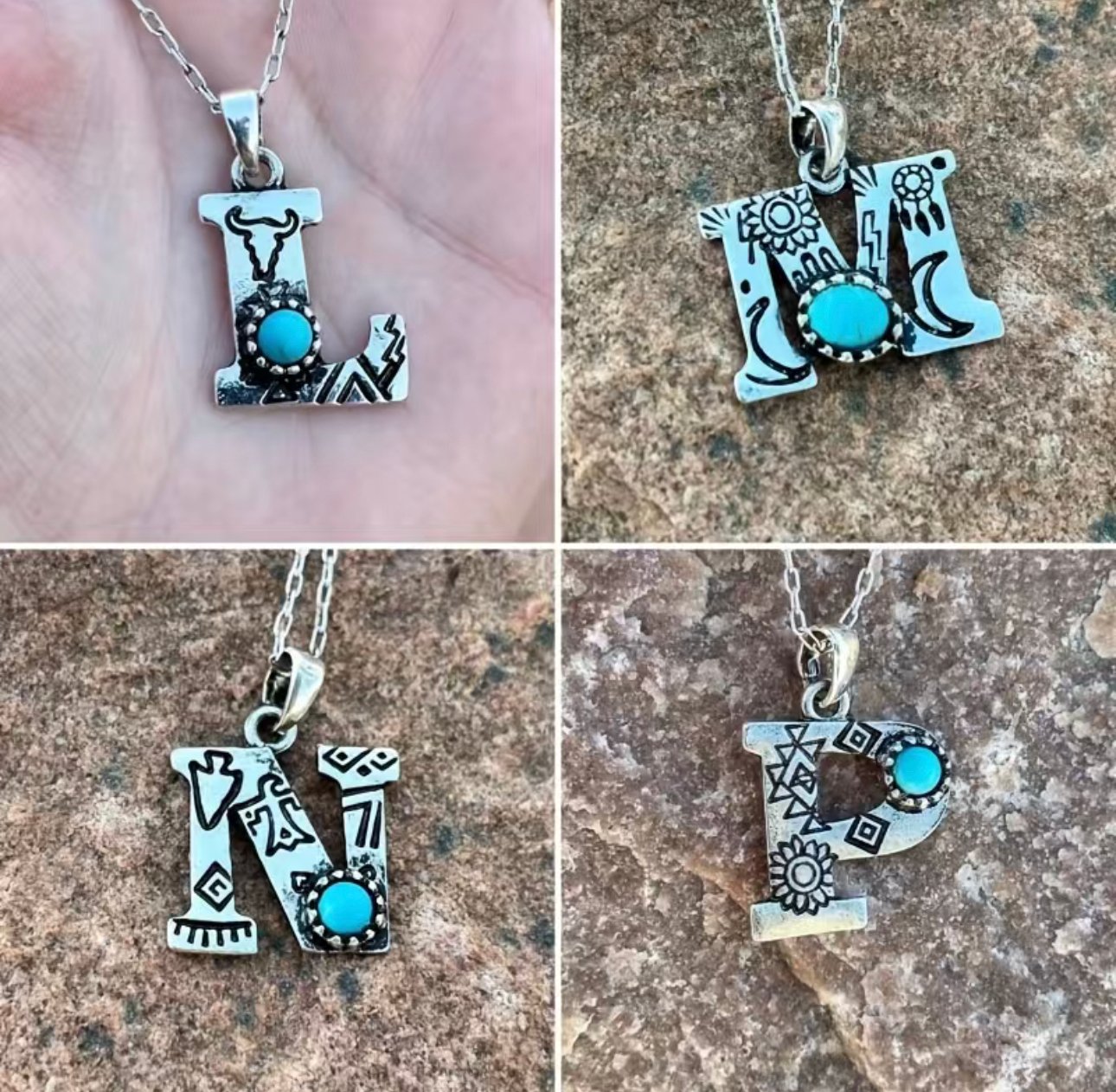 Image of Western flair initial necklaces