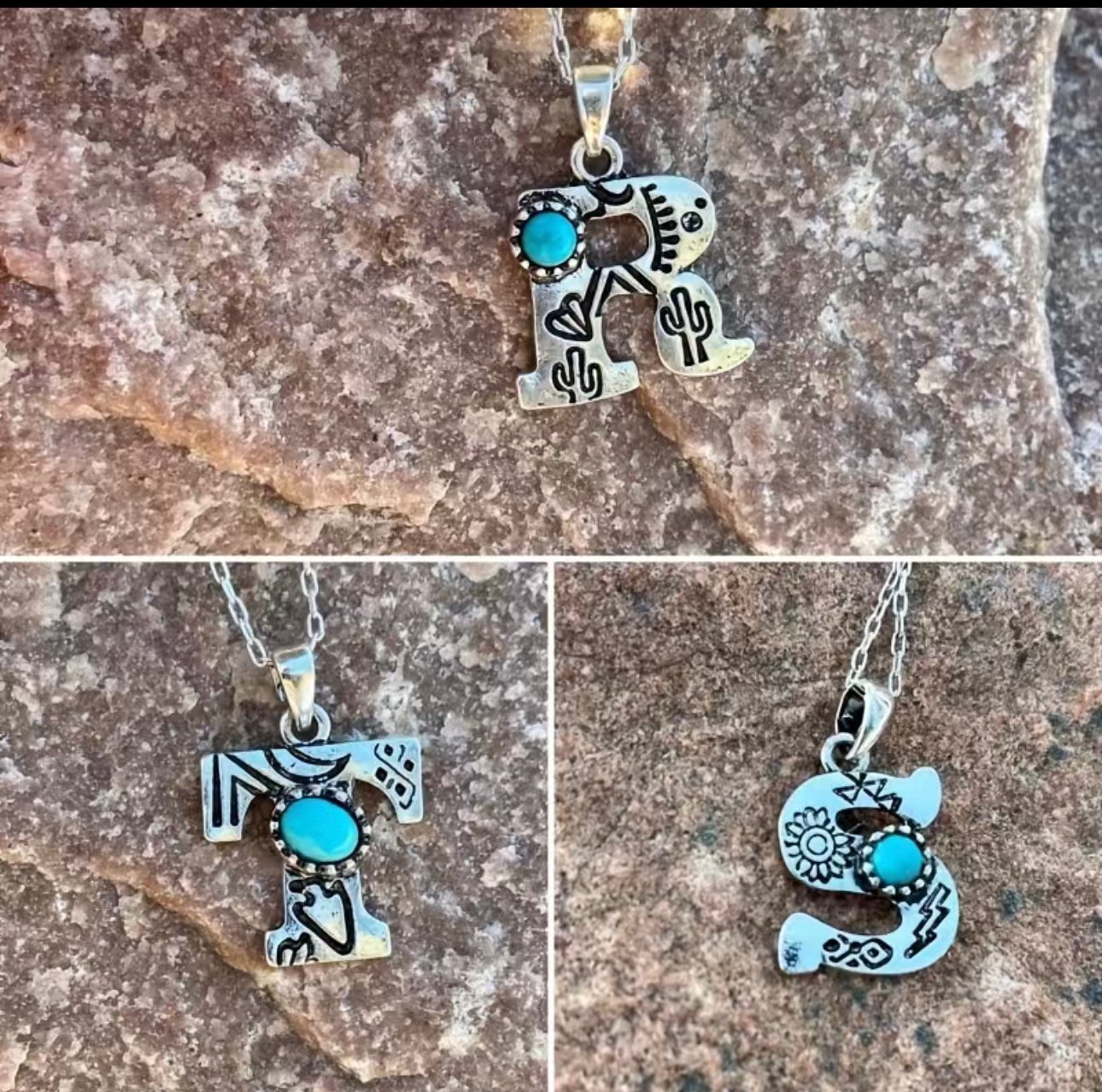 Image of Western flair initial necklaces
