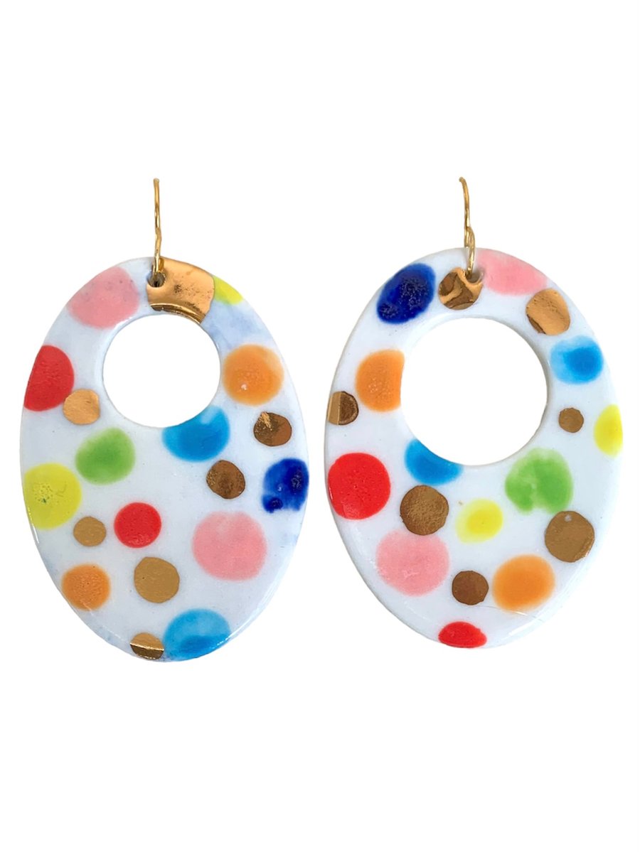 Image of Large spotty hoops (4x5.5cm)