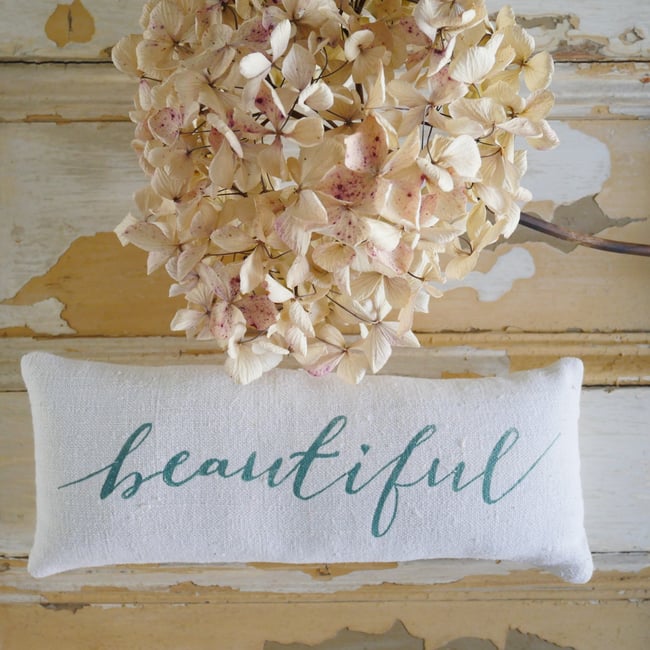 "Beautiful" Lavender bag -Green