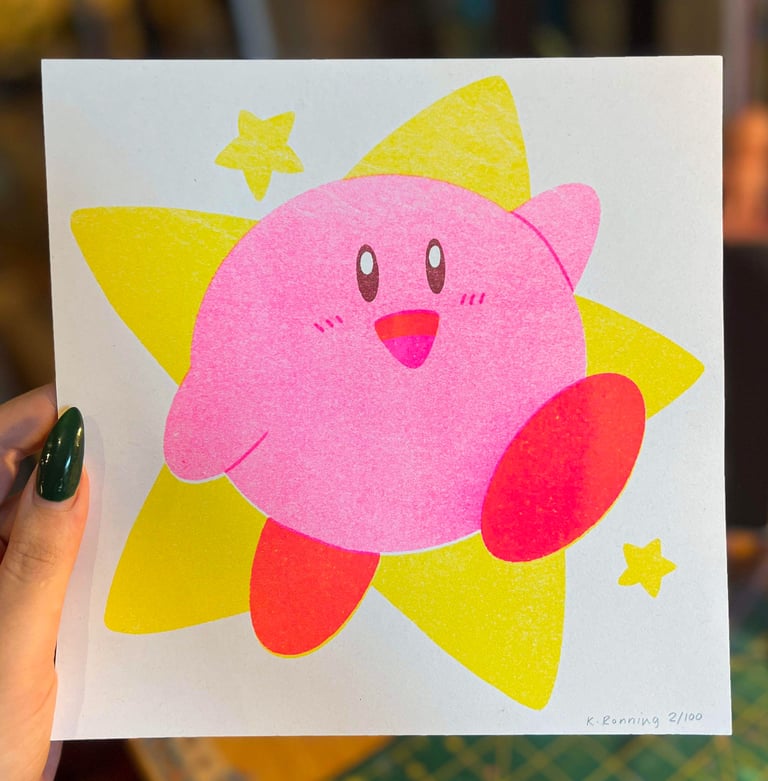 Kirby Risograph Print