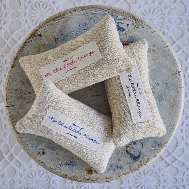'It's the little things' Grain sack Lavender Bag