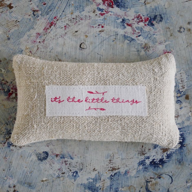 'It's the little things' Grain sack Lavender Bag