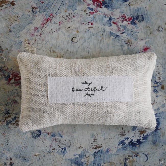  "Beautiful"  Grain sack Lavender Bag