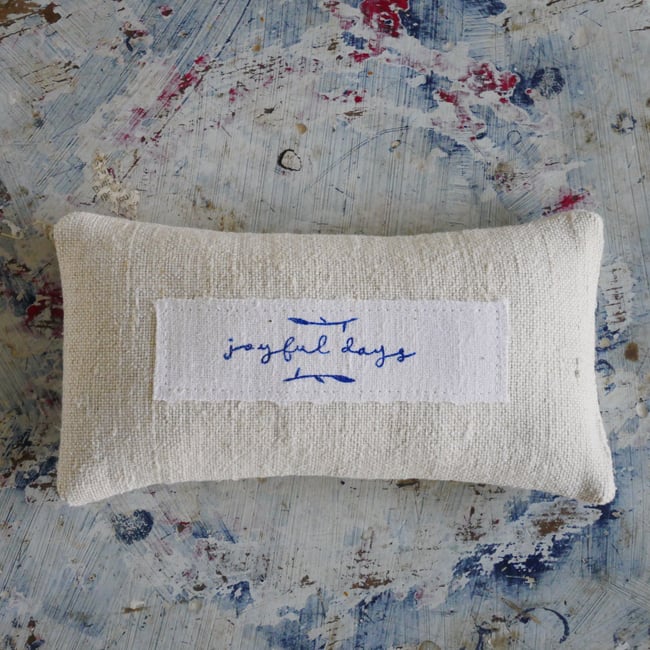  " Joyful Days" Grain sack Lavender Bag