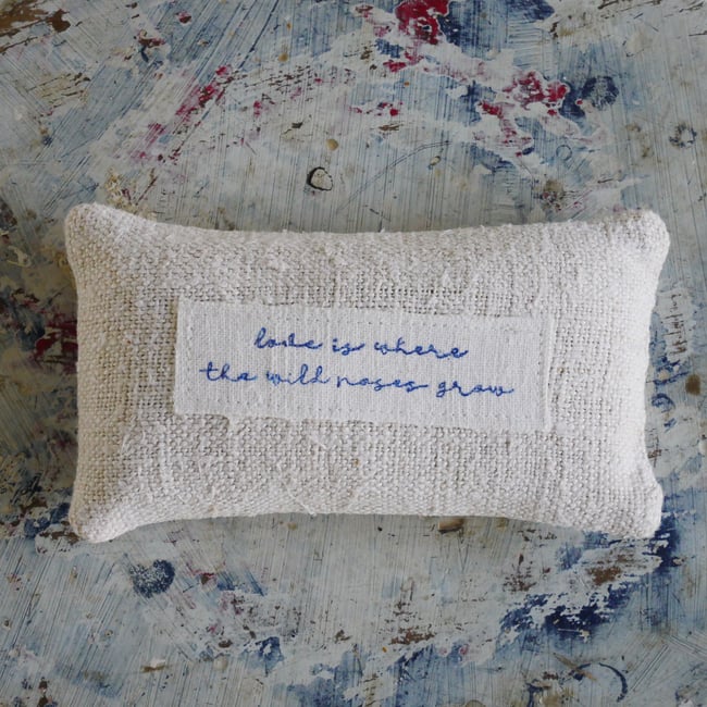  " Love is where the wild roses grow" Grain sack Lavender Bag