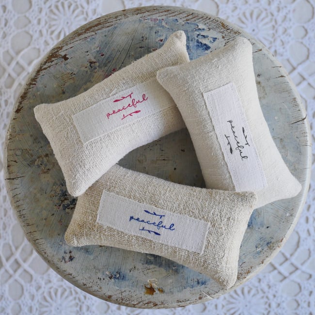 "Peaceful" Grain sack Lavender Bag