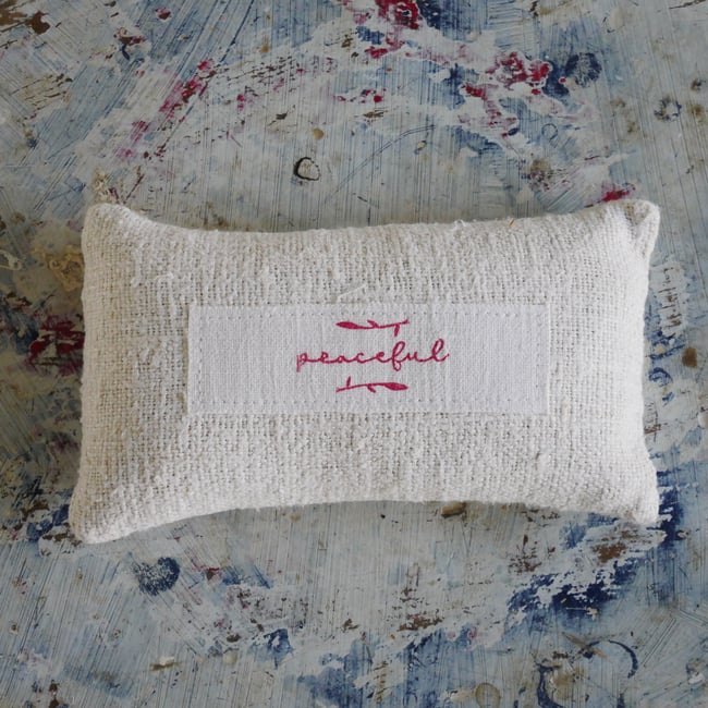 "Peaceful" Grain sack Lavender Bag