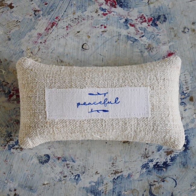 "Peaceful" Grain sack Lavender Bag