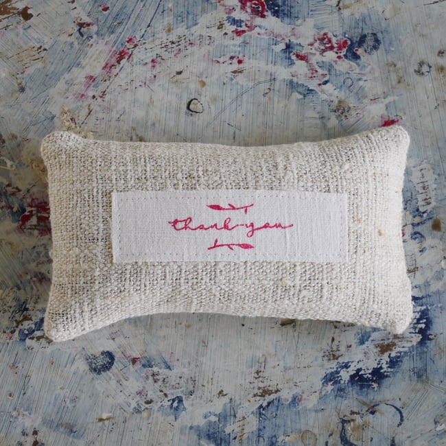 "Thank you" Grain sack Lavender Bag