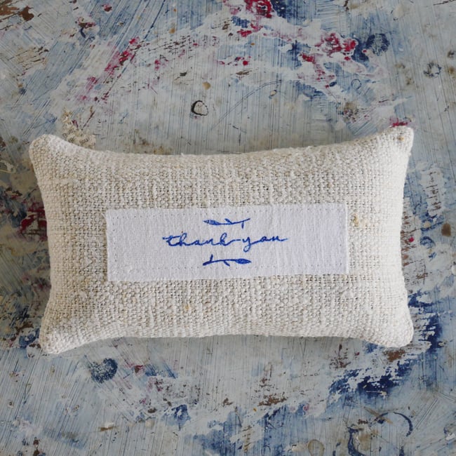 "Thank you" Grain sack Lavender Bag