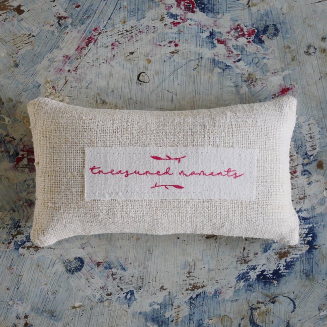 "Treasured Moments" Grain sack Lavender Bag