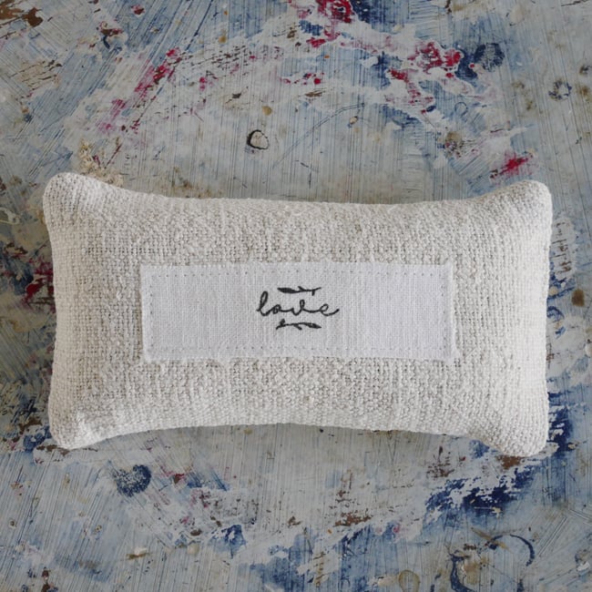 "Love" Grain sack Lavender Bag