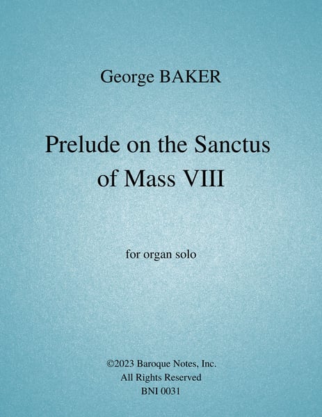 Image of Prelude on the Sanctus of Mass VIII; PDF Score