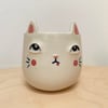 Vaso gato pequeño blanco